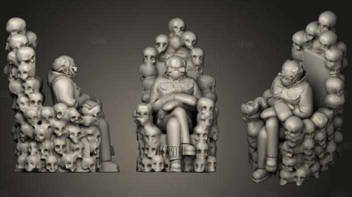 Skull Throne Bernie stl model for CNC